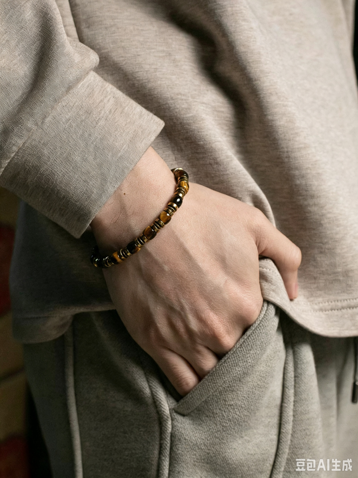 Golden Grip" Tiger's Eye Straight-Cut Bracelet