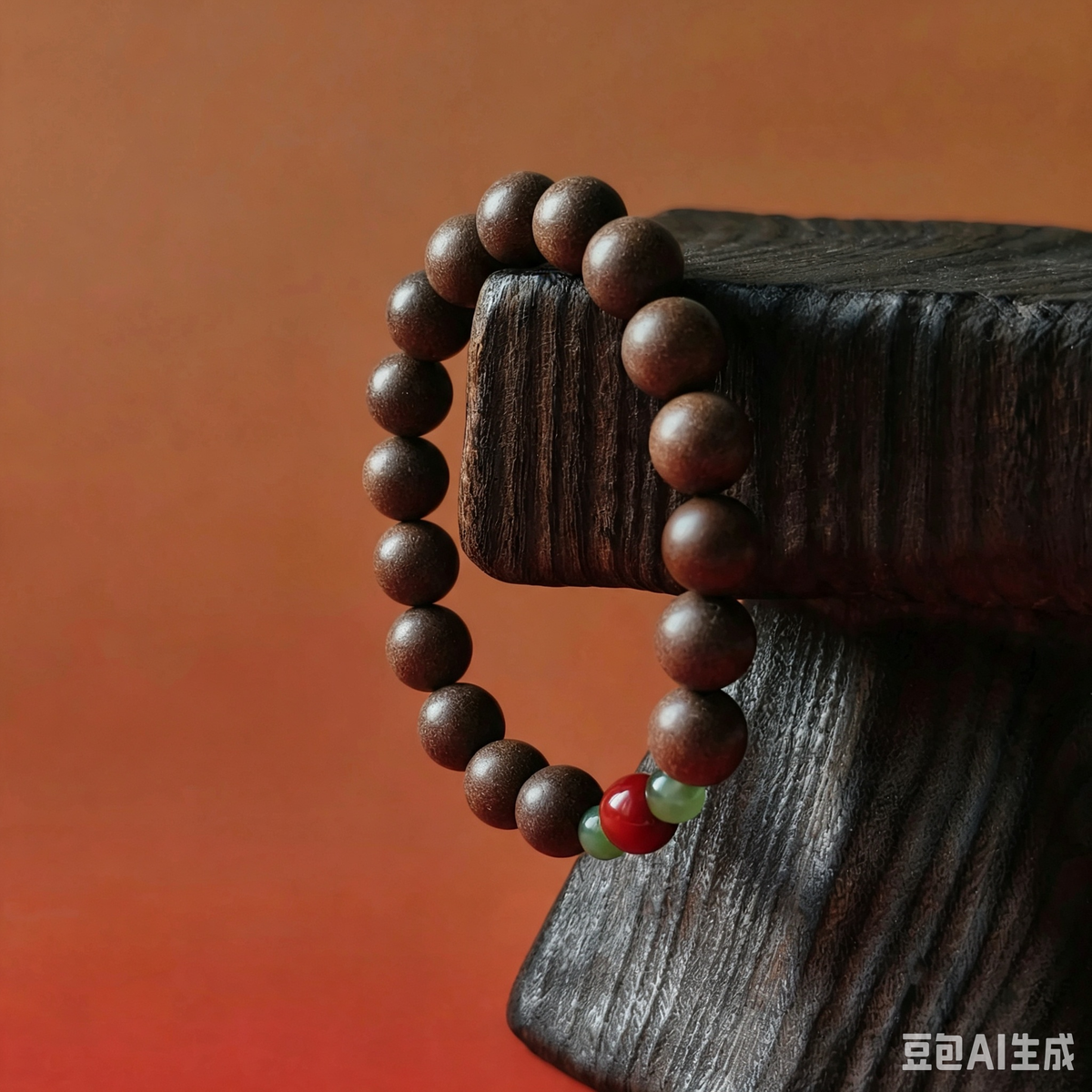 Natural Hetian Jade & Cinnabar Bracelet with Ancient Herbal Incense Beads
