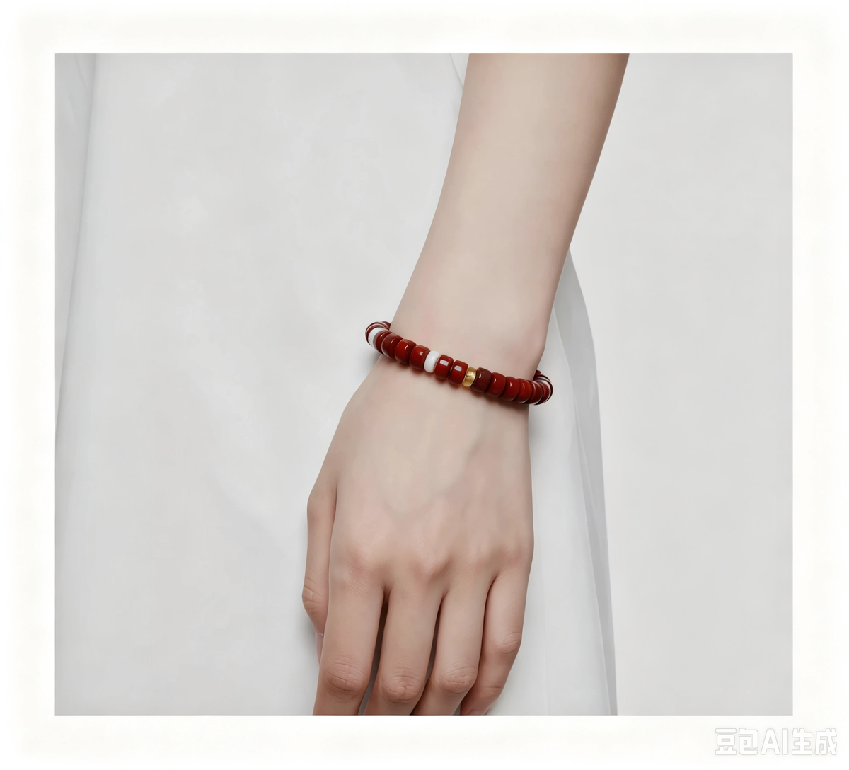 Natural Red Agate & Purple Sandalwood Bracelet