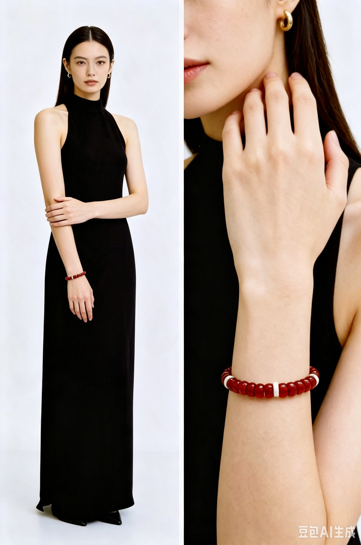 Natural Red Agate & Pearl Bracelet