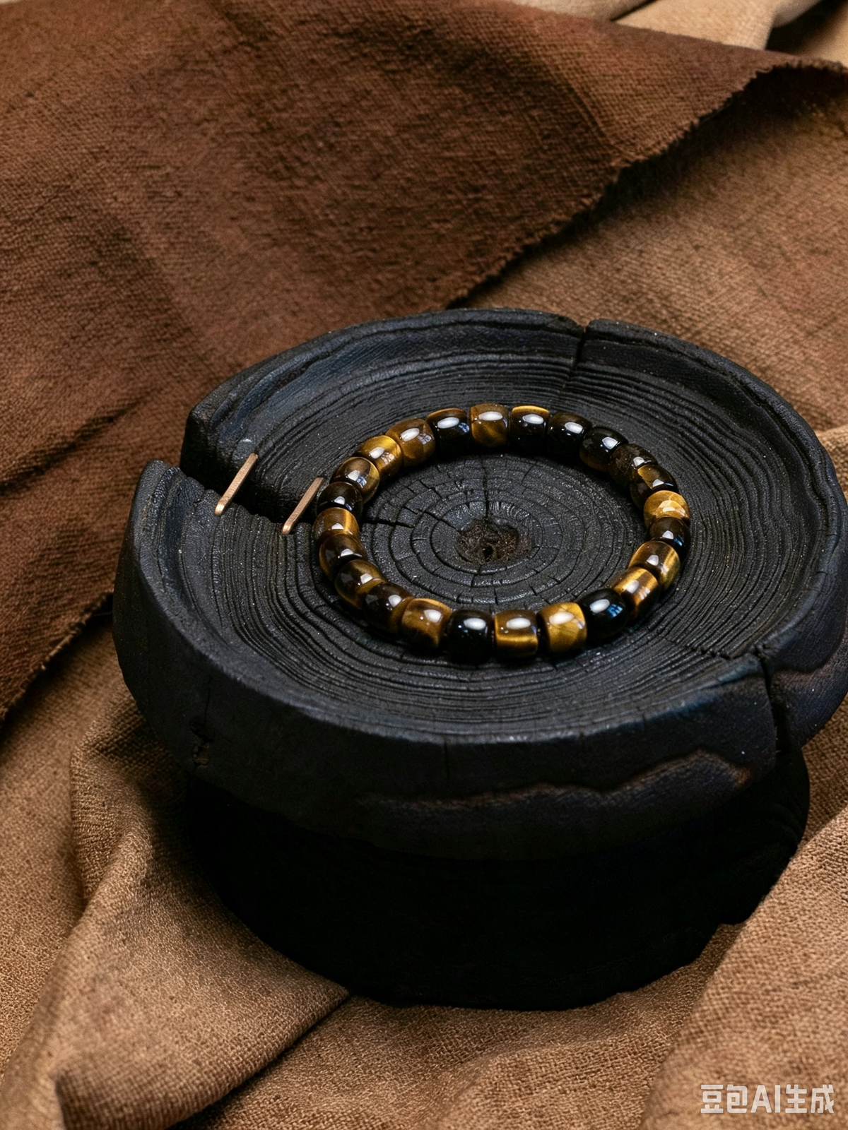 Obsidian Cat's Eye & Tiger's Eye Bracelet
