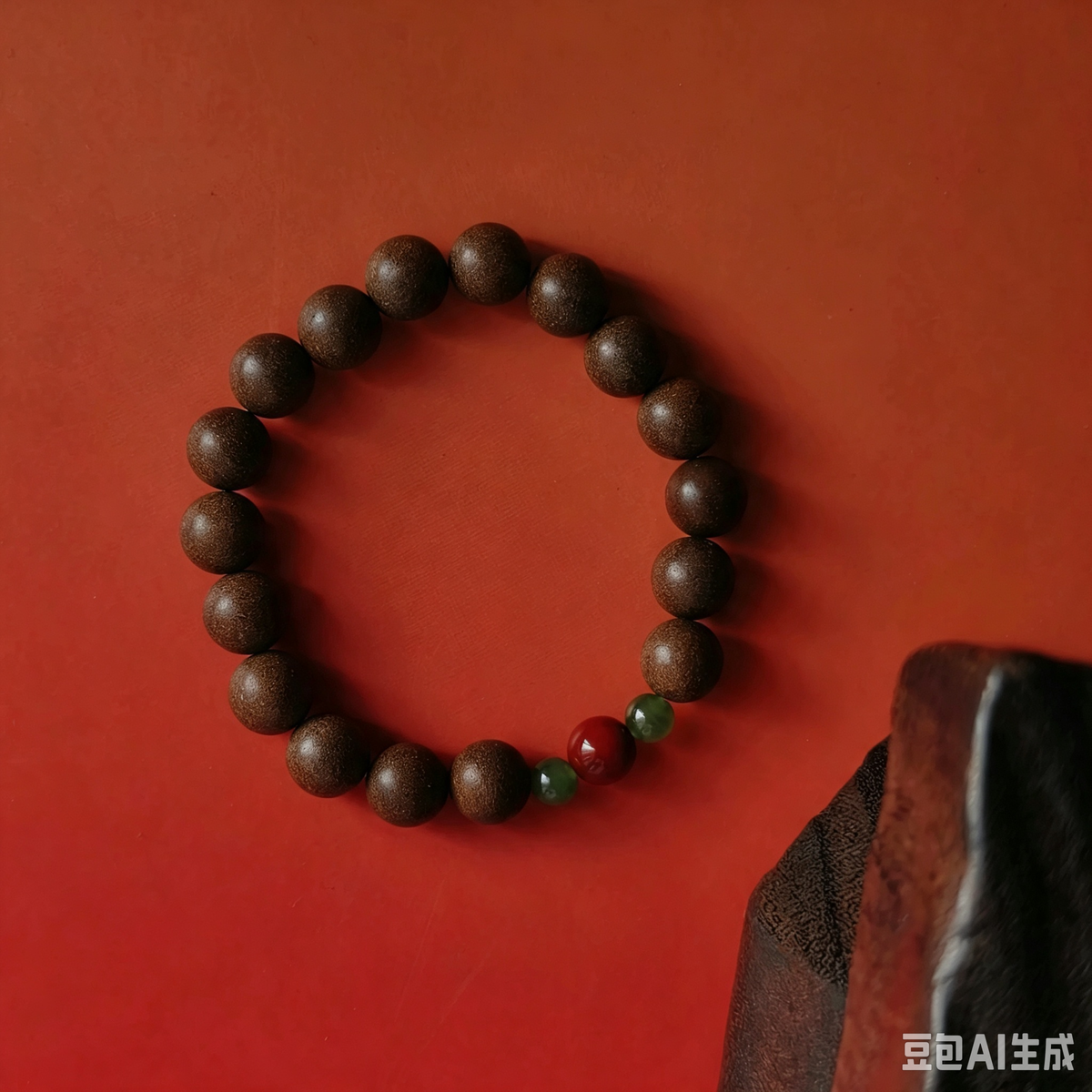 Natural Hetian Jade & Cinnabar Bracelet with Ancient Herbal Incense Beads