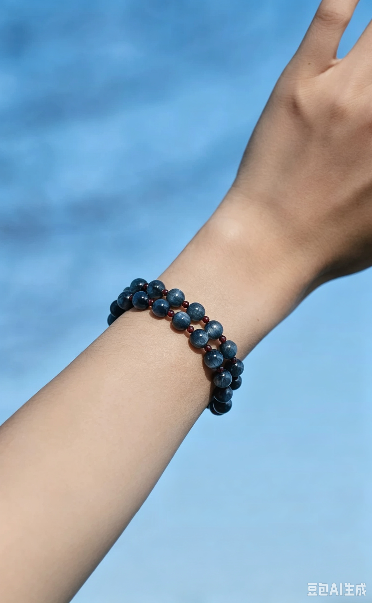 Natural Black Rutilated Quartz & Agarwood Bracelet