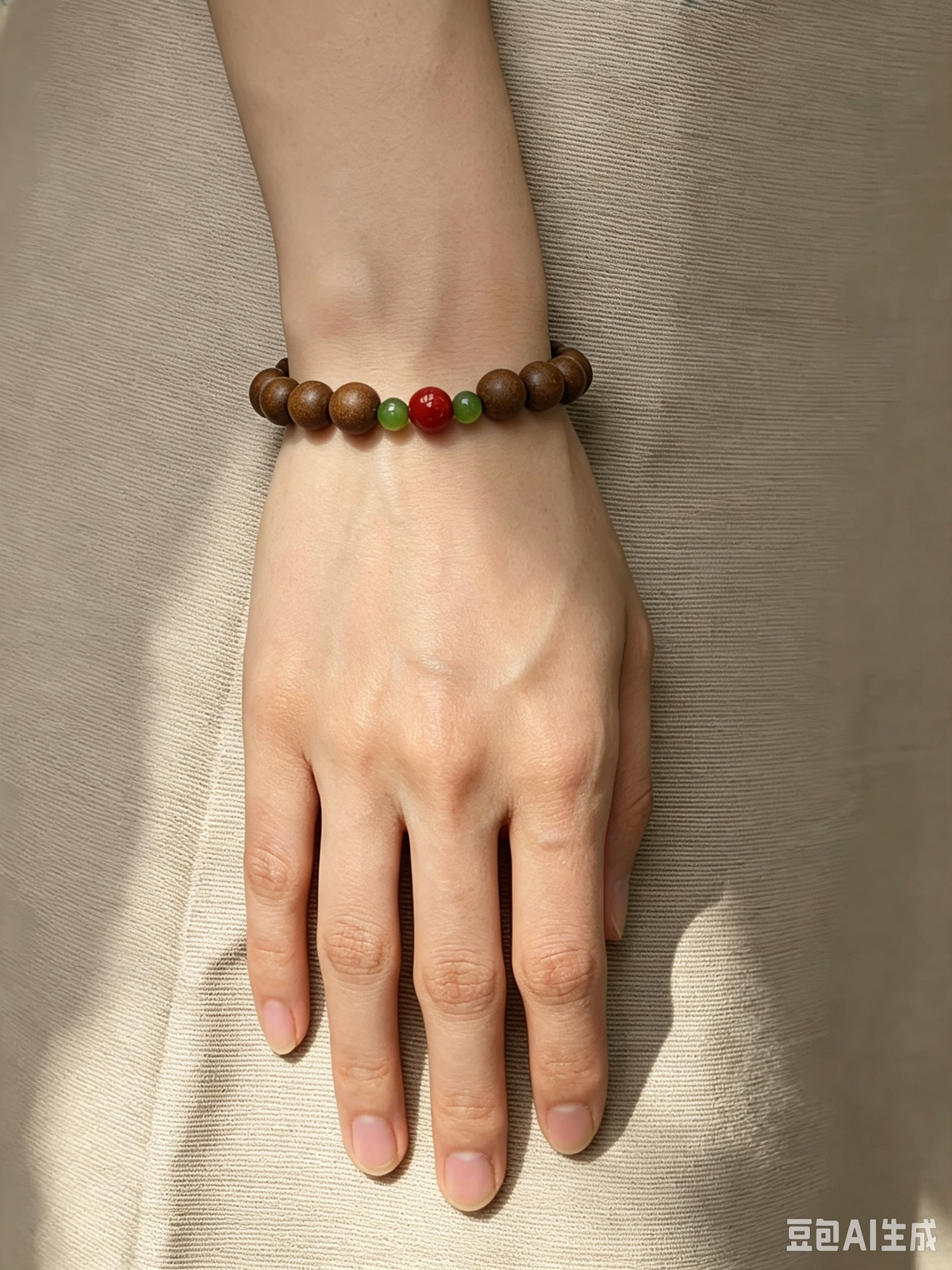 Natural Hetian Jade & Cinnabar Bracelet with Ancient Herbal Incense Beads
