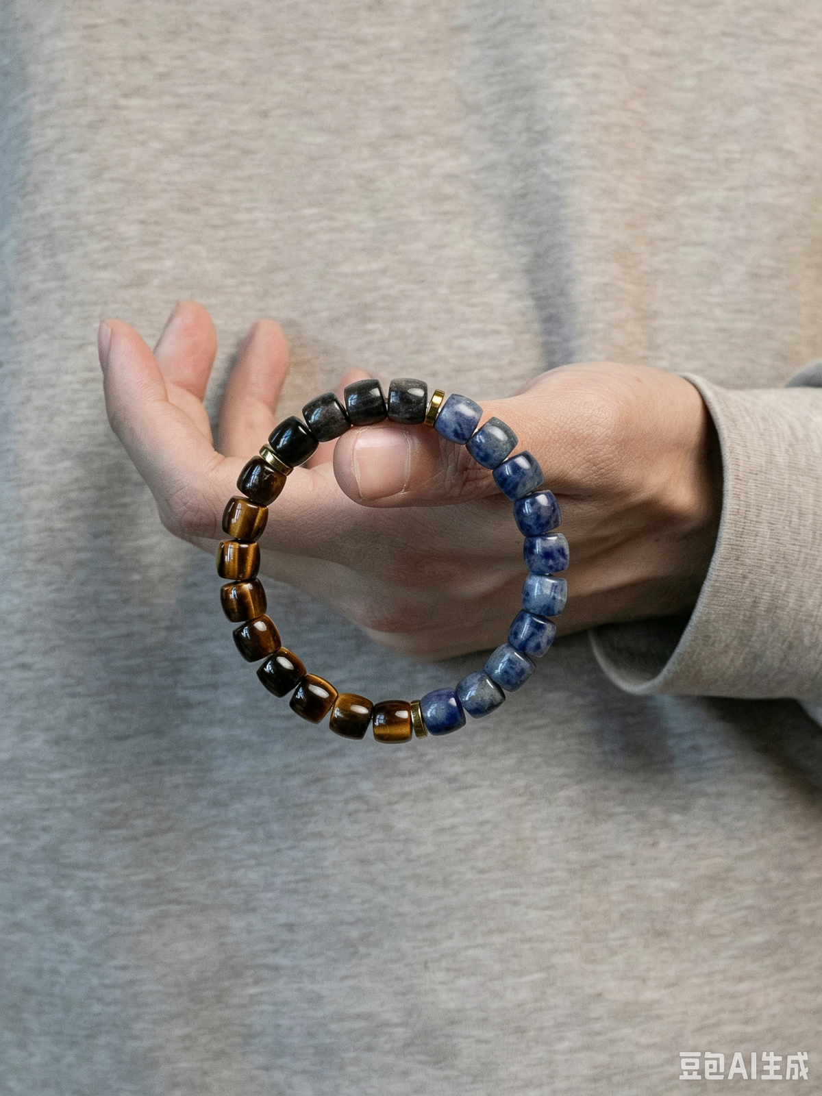 Obsidian Cat's Eye & Tiger's Eye Bracelet