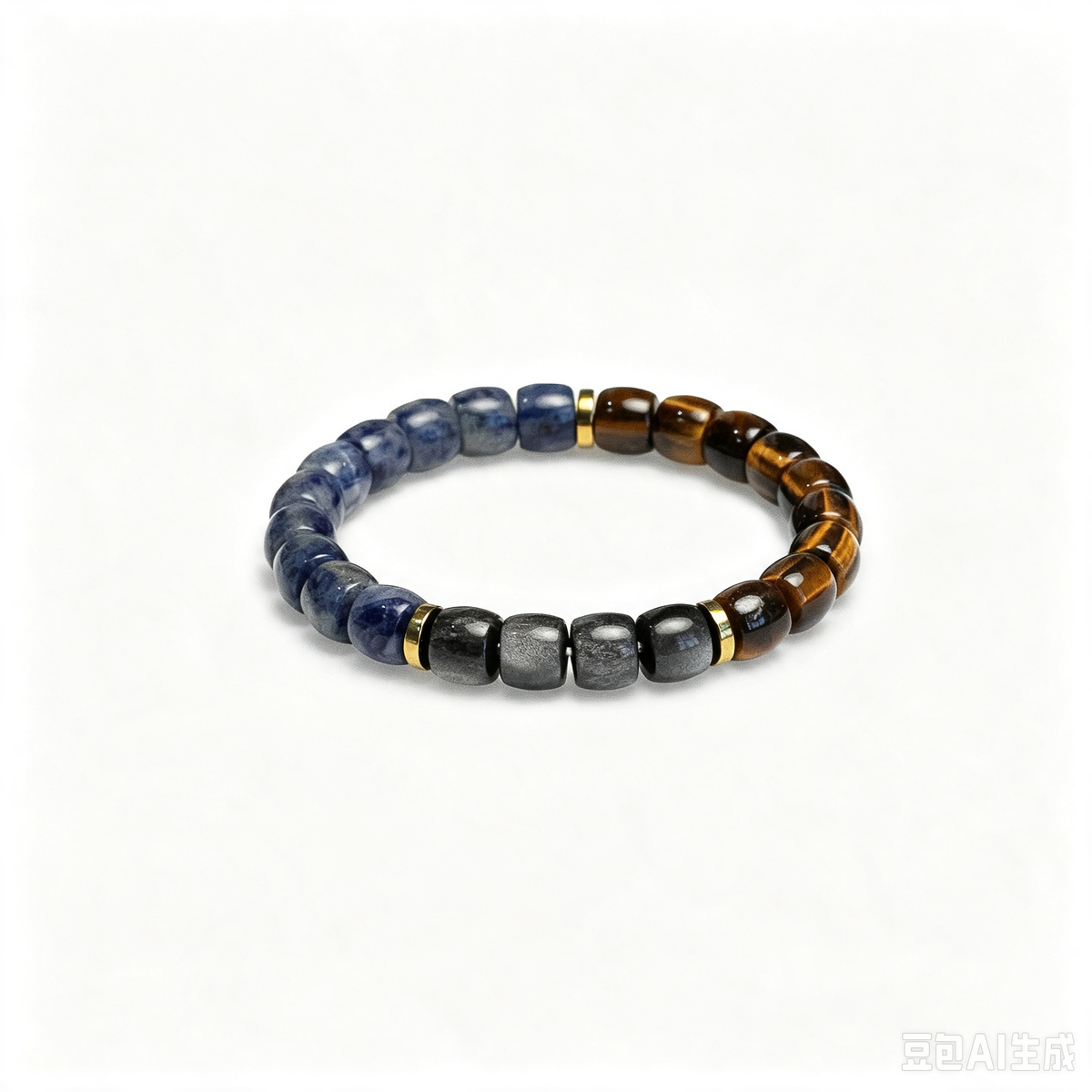 Obsidian Cat's Eye & Tiger's Eye Bracelet