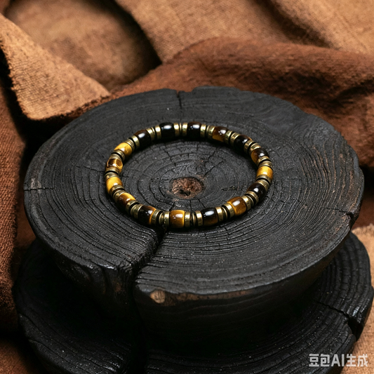 Golden Grip" Tiger's Eye Straight-Cut Bracelet