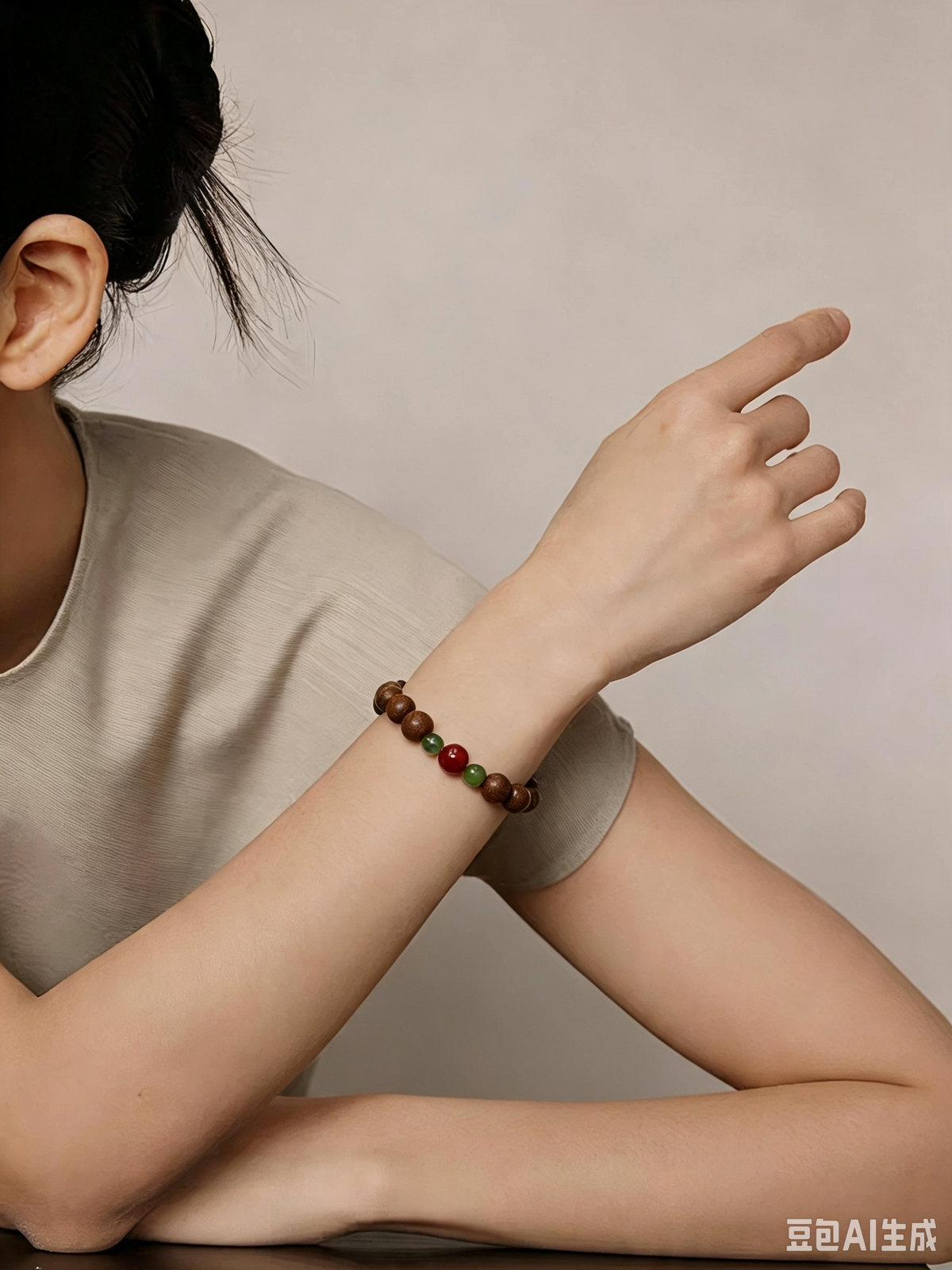 Natural Hetian Jade & Cinnabar Bracelet with Ancient Herbal Incense Beads