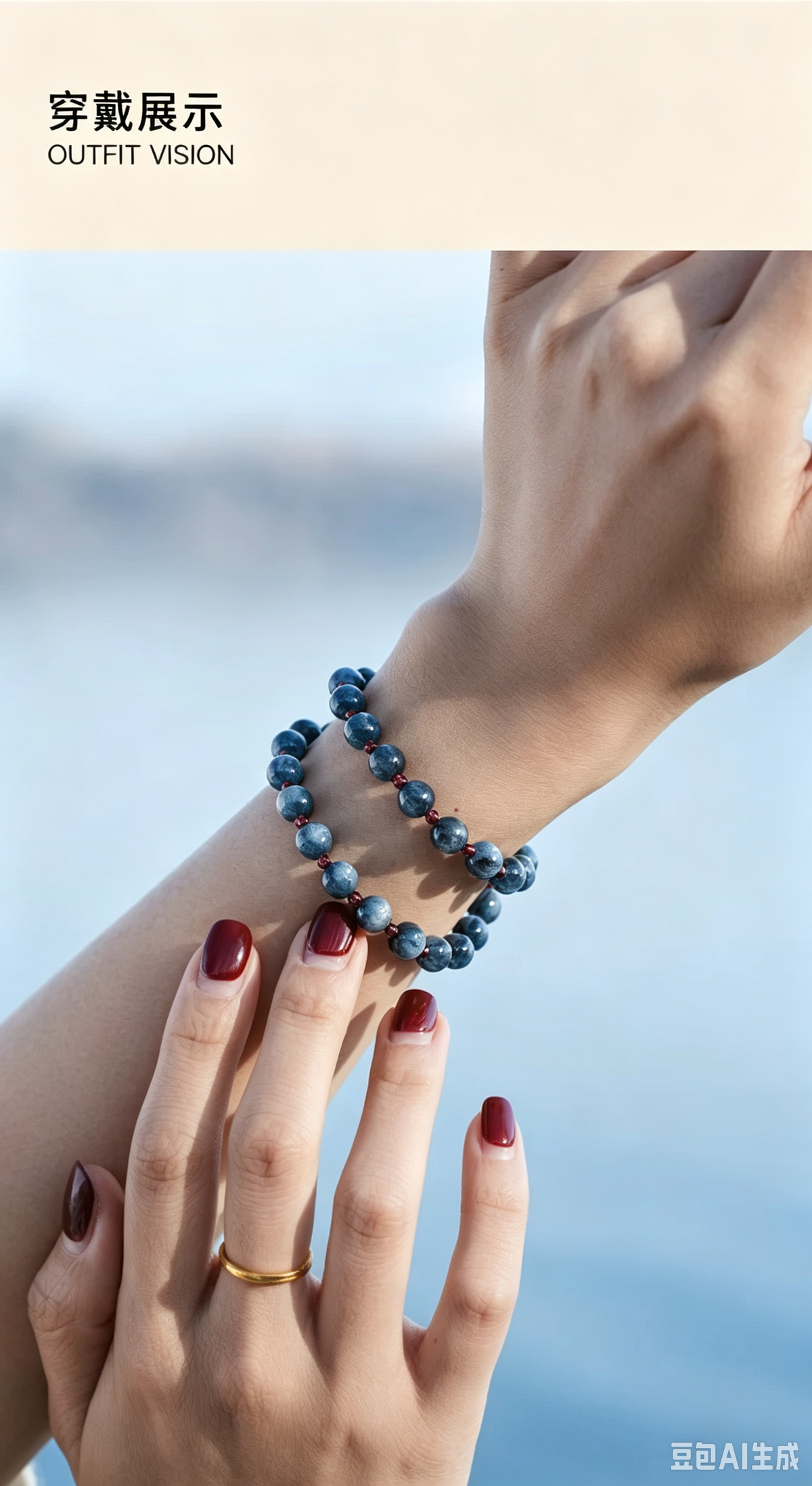 Natural Black Rutilated Quartz & Agarwood Bracelet